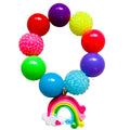 Sadies Moon Bright Color Rainbow Bubblegum Bead Kids Bracelet
