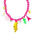 Sadie Moonie Multi-Charm, Handmade Acrylic Lightening Bolt Necklace