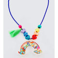 Sadies Moon Rainbow Shaker Charm Ball Chain Necklace