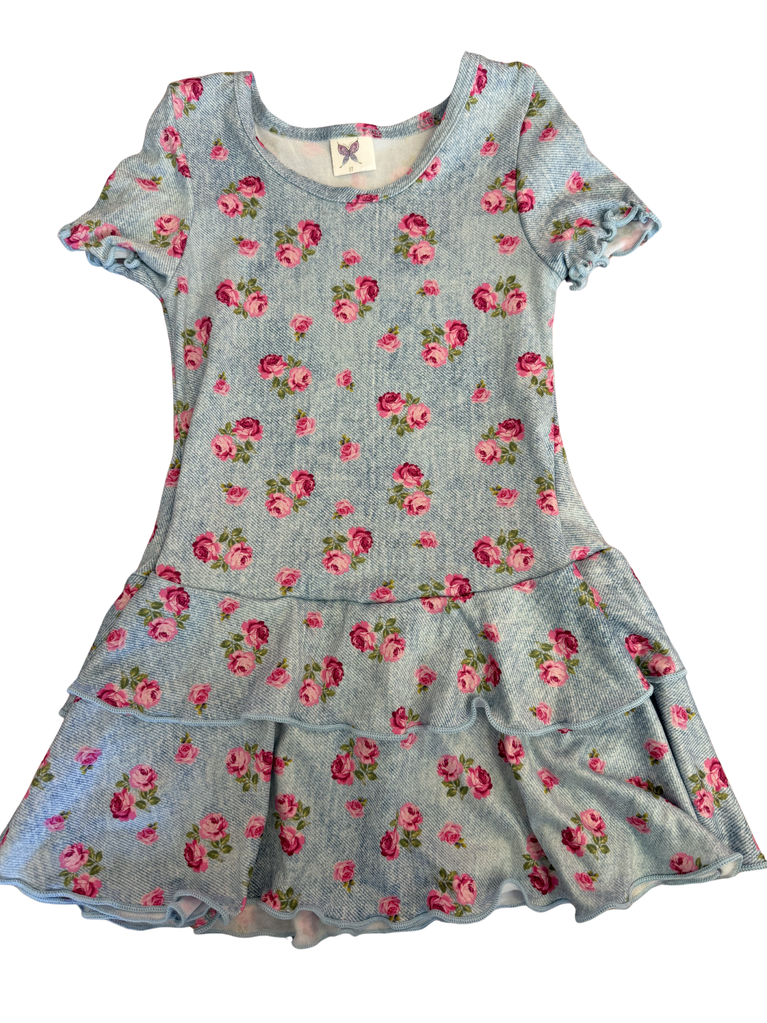 Social Butterly S/S Denim Flower Dress