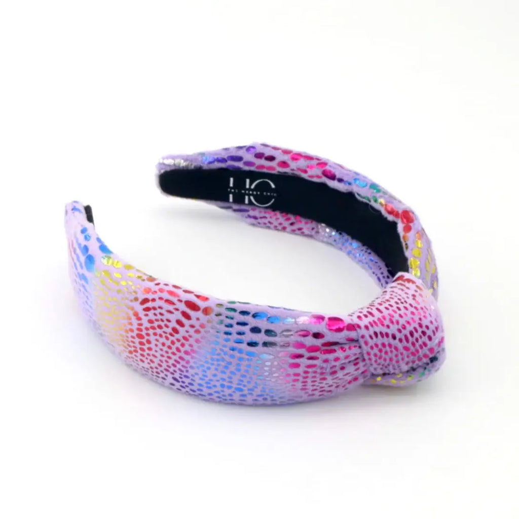 Kid and Tween Lavender Rainbow Velvet Headband