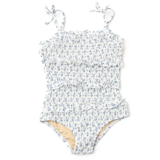 Shade Critters Smocked Cottage Floral Swimsuit
