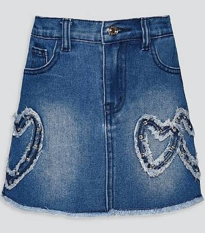Baby Sara Denim Heart Skirt