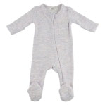 Oh Baby Honeycomb Zipper Footie with Pocket - Lilac Rose